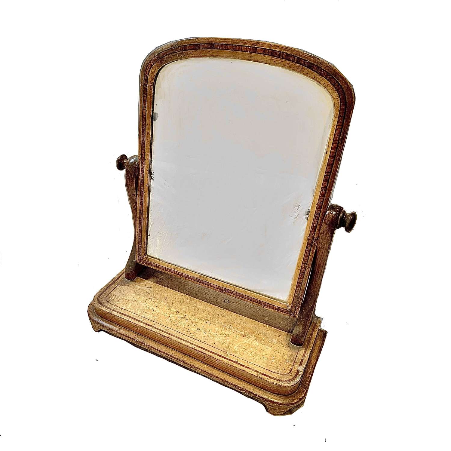 Large & Beautifully Distressed Antique Victorian Dressing Table Mirror