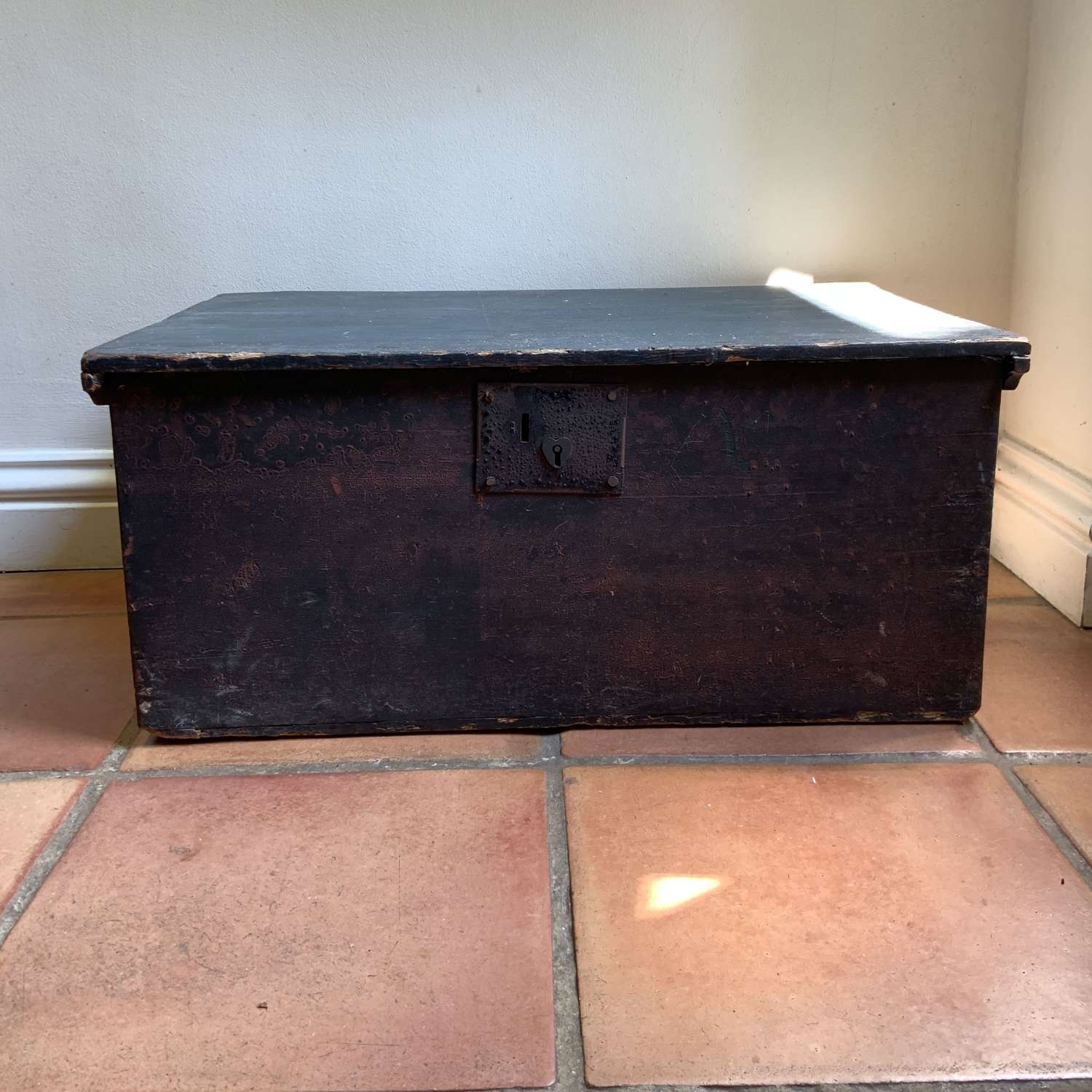 Late 19th or Early 20th Century Painted Small Trunk, Chest or Coffer