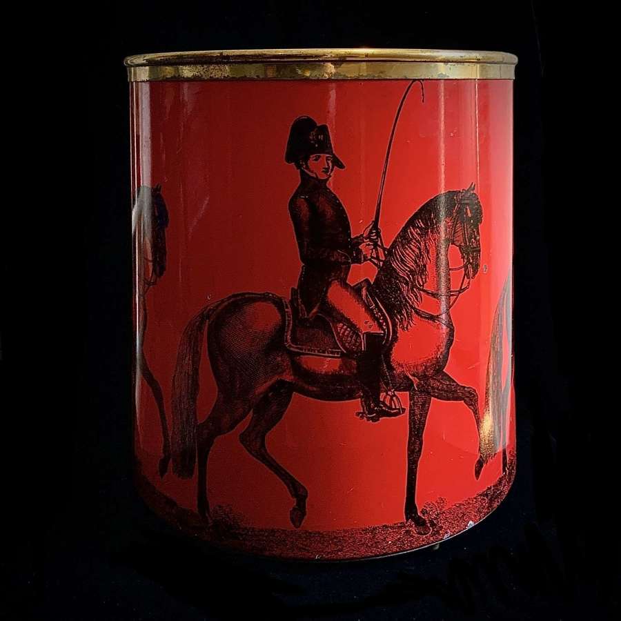 Original Piero Fornasetti (1913-1988) &ldquo;Cavaliere&rdquo; Equestrian Horseman Paper Bin Basket