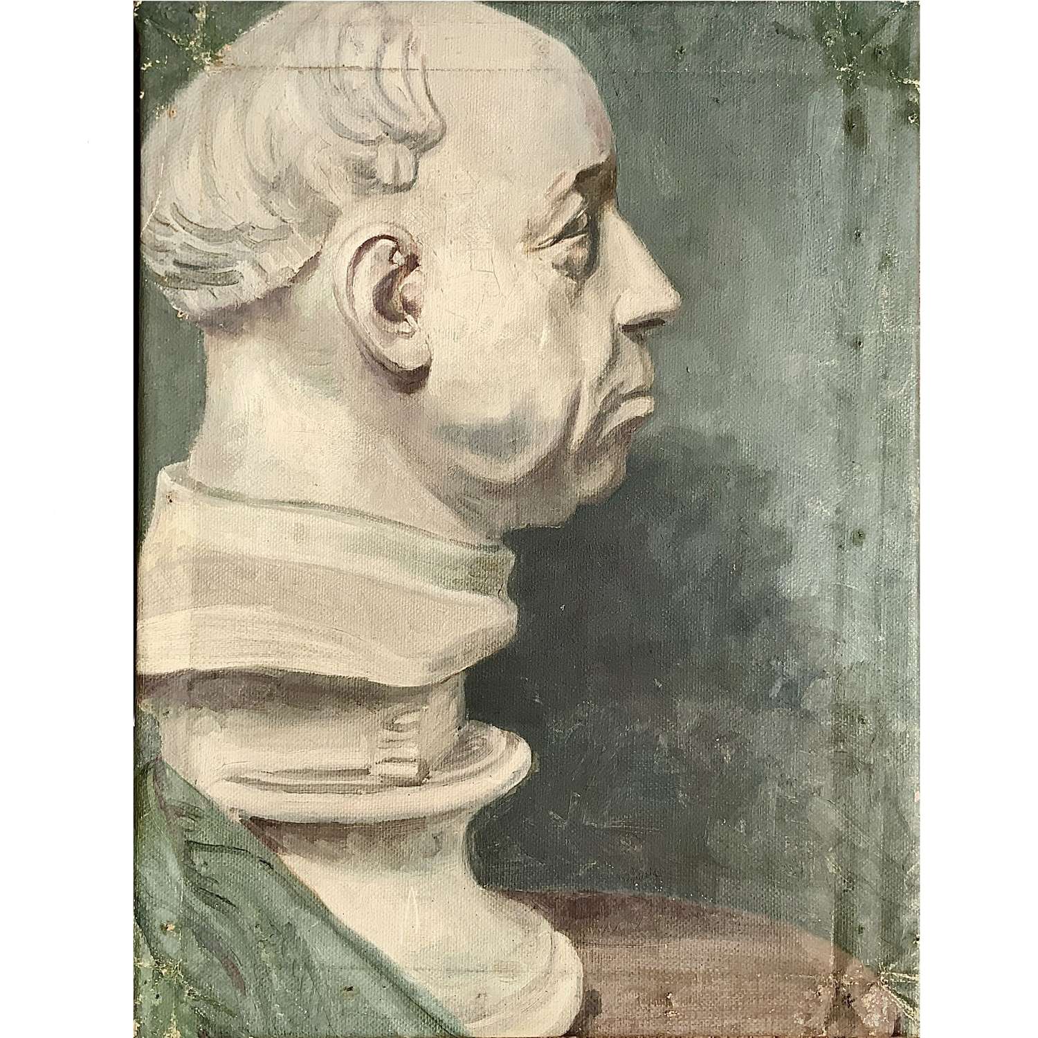 English School C.20th Painting of Classical Bust (possibly Cicero)