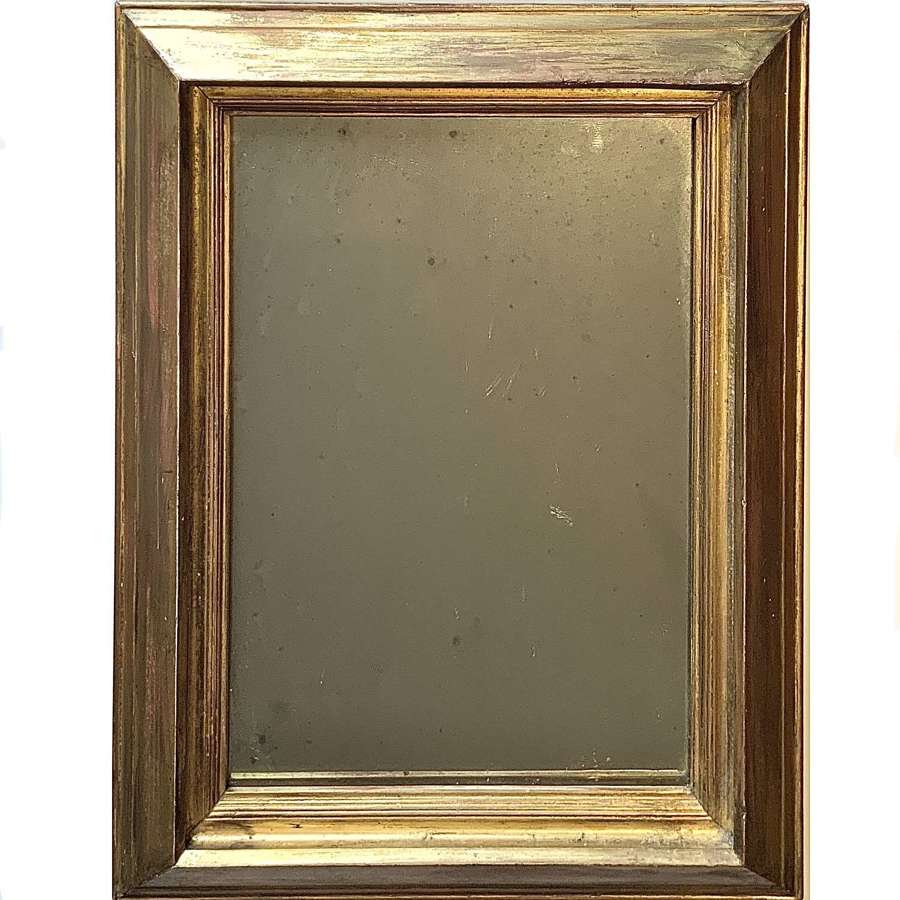 A Neatly Sized Antique Water Gilt Framed Original Mercury Plate Mirror