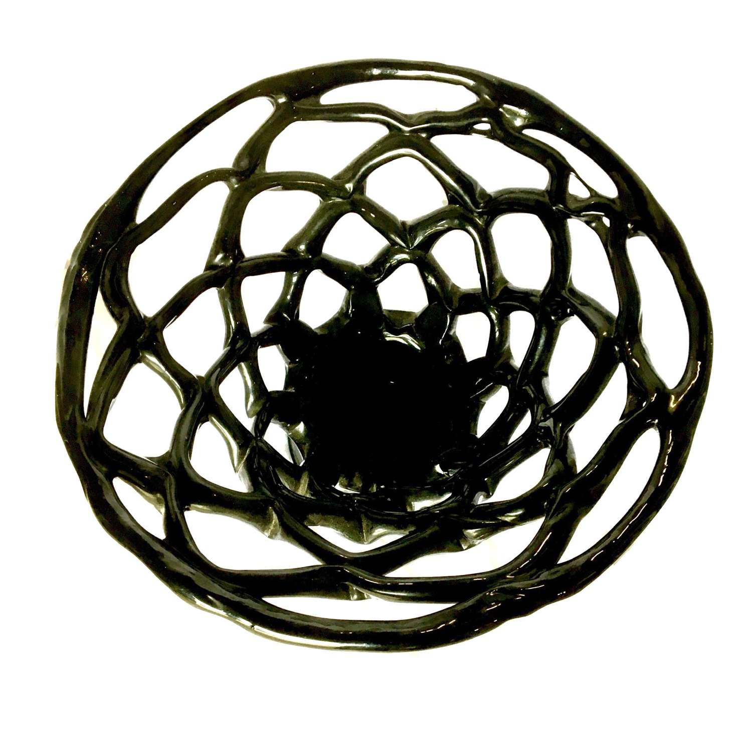 Mario Cioni & C (Attributed) Italian Black Artglass ‘Arabesque’ Bowl