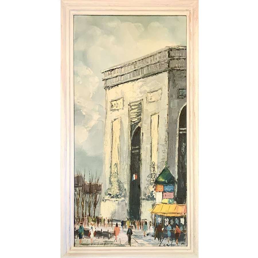 School of Paris Oil on Canvas Painting c.1950 “The Arc de Triomphe”