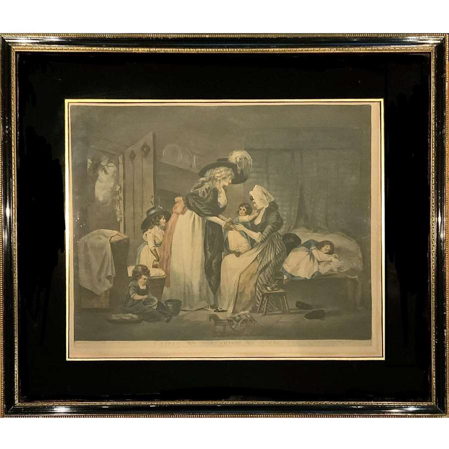 George Morland (1763-1804) “Child at Nurse” & “Boarding School” A Pair