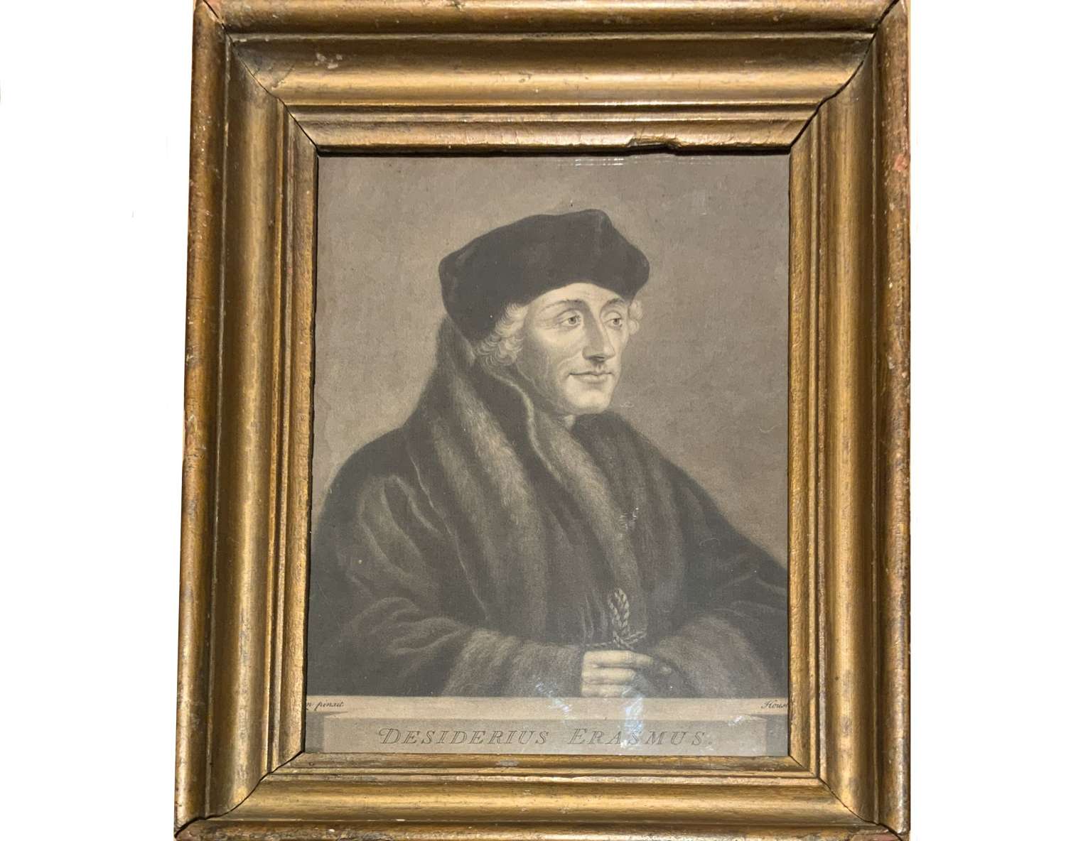After Holbein (1497-1543) Mezzotint of “Erasmus” (1466–1536) 1758