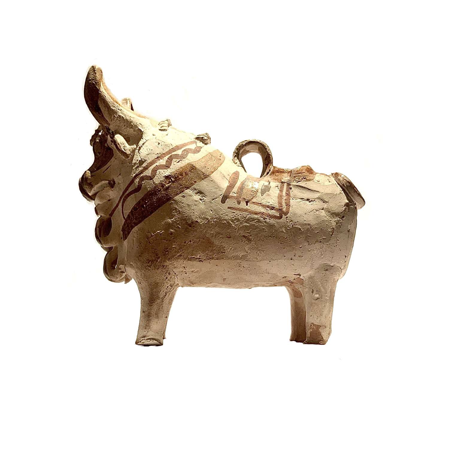 Early Ethnic Folk-Art Terracotta “Torito de Pucará” (Pucara Bull)