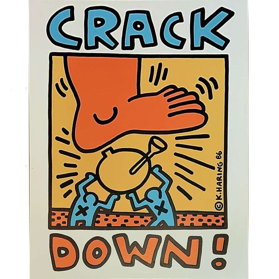 Keith Haring (1958-1990), “Crack Down” Poster, 1986