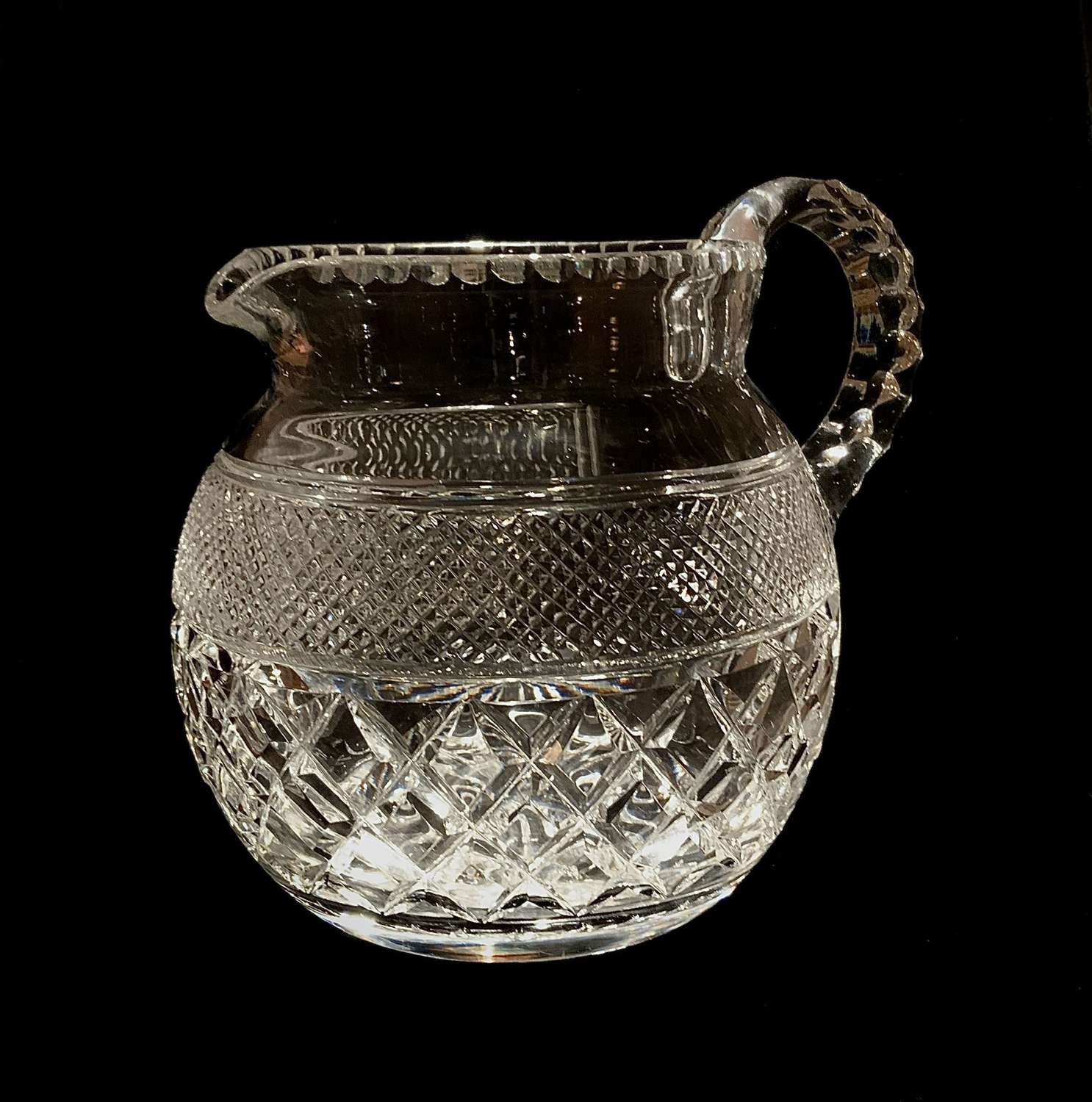 A Lead Crystal Cut Glass Water Jug of Good Size