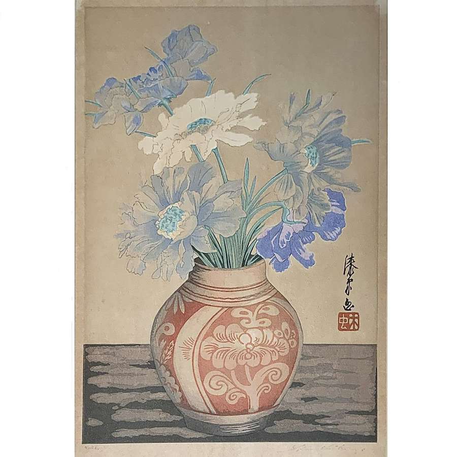 Yoshijiro Urushibara "Mokuchu" 漆原木虫 (1888-1953) “Anemones (II)”