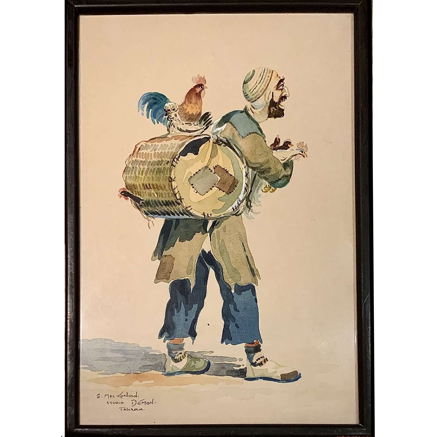 Sirak Melkonian (b.1931) watercolour “A Poultry Seller”