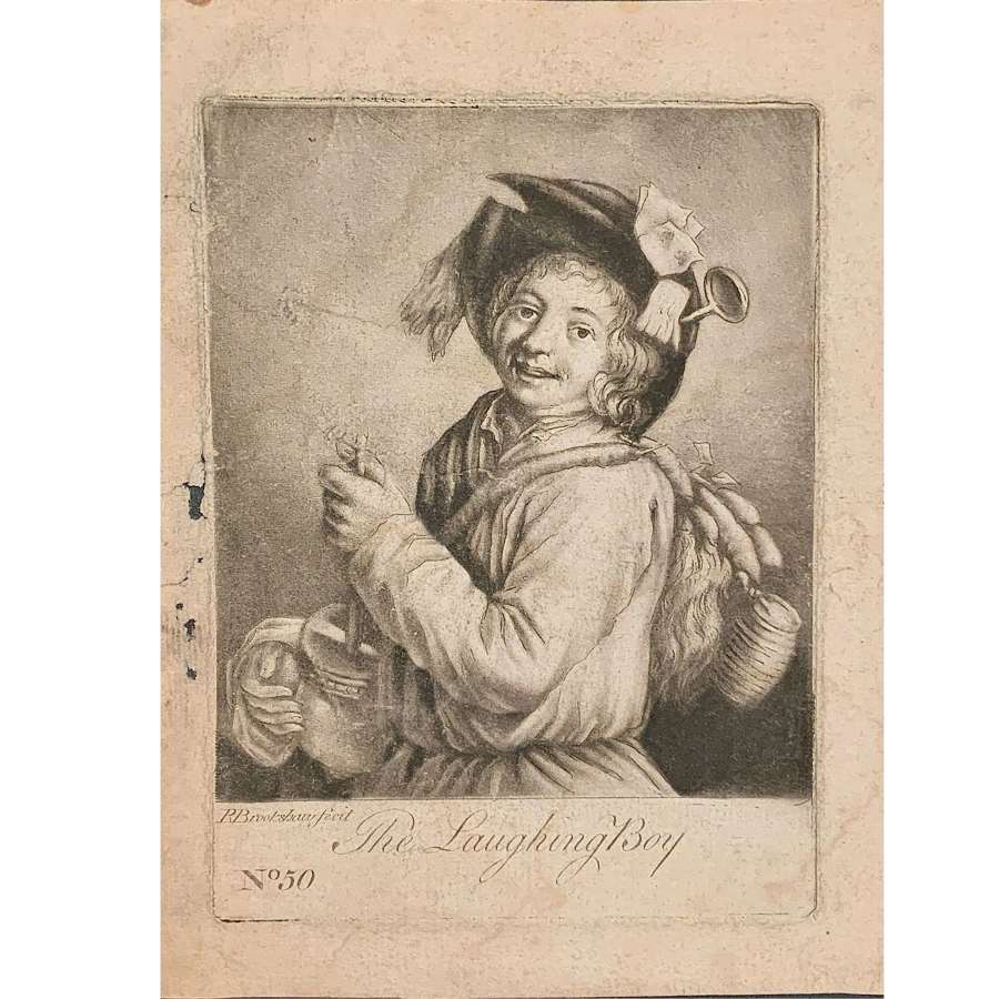 Richard Brookshaw (1748-c.1779) “The Laughing Boy” Mezzotint Droll