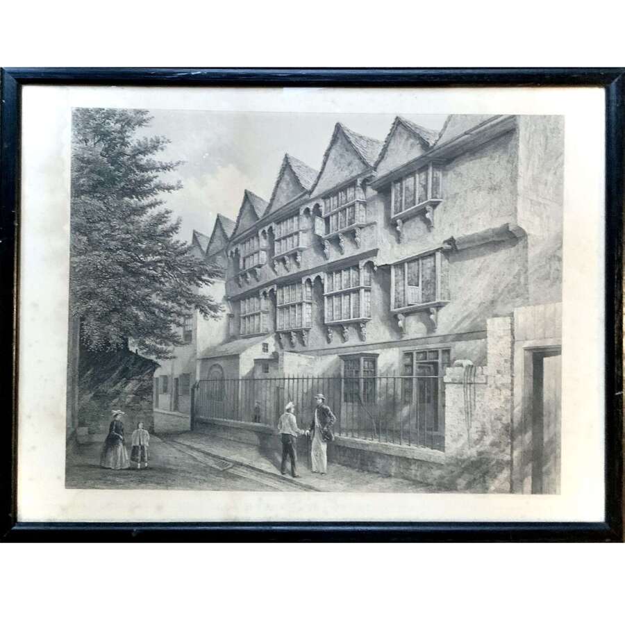 &ldquo;Old Houses In St Aldate&rsquo;s [Oxford]&rdquo; John Henry Le Keux (1812-1896)