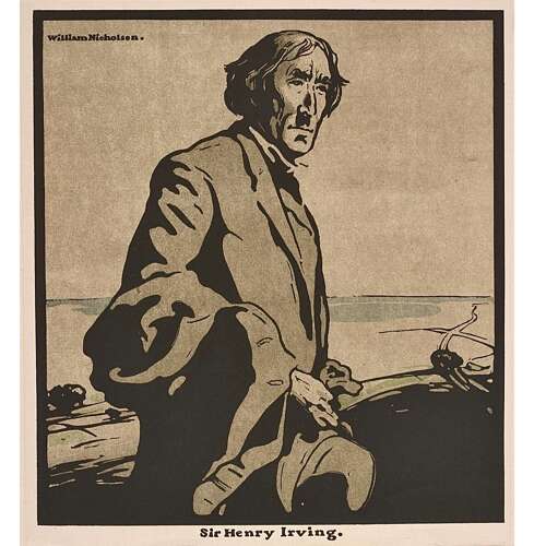 Sir William Nicholson (1872-1949) portrait of “Sir Henry Irving” (1838–1905)