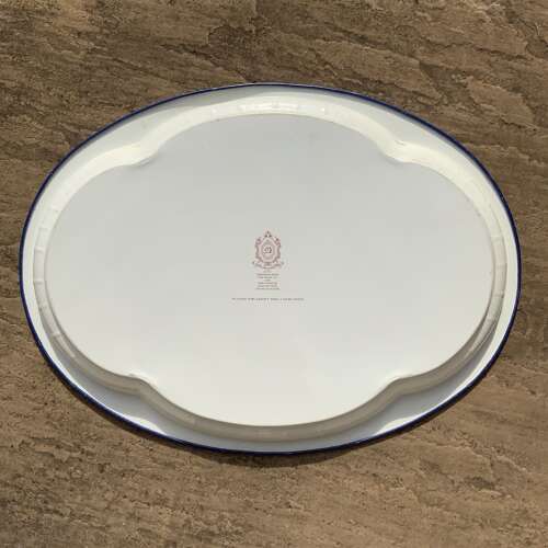 A Vintage Tin Tray Styled as a Blue & White Platter in “Nuneham Courtenay” Pattern, 1970s