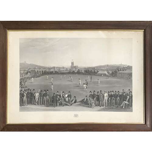 ‘The Cricket Match between Sussex & Kent at Brighton’ W Drummond & C Basébé, Print 1849
