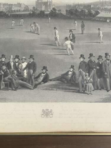 ‘The Cricket Match between Sussex & Kent at Brighton’ W Drummond & C Basébé, Print 1849