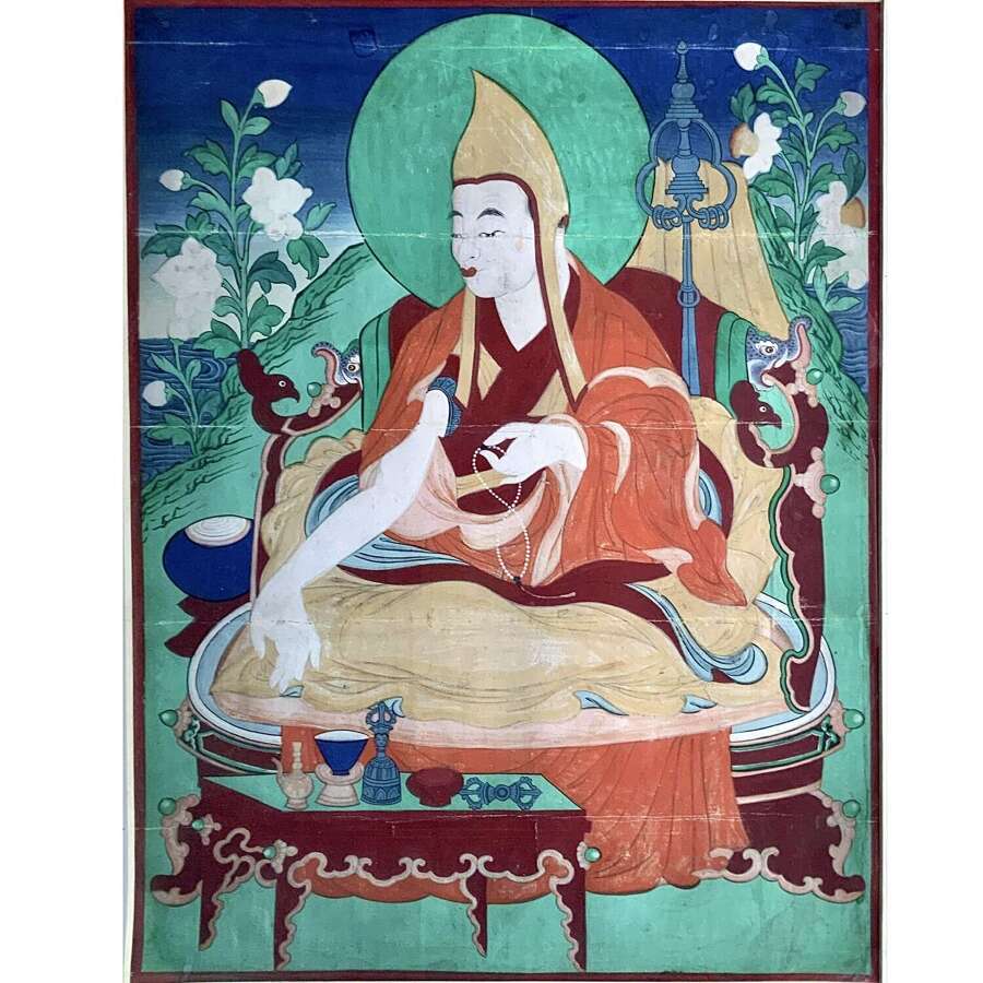A Tibetan Thangka Depicting a Dali Llama (Probably Sixth or Seventh Dali Llama)