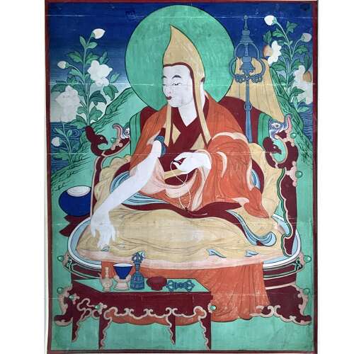 A Tibetan Thangka Depicting a Dali Llama (Probably Sixth or Seventh Dali Llama)