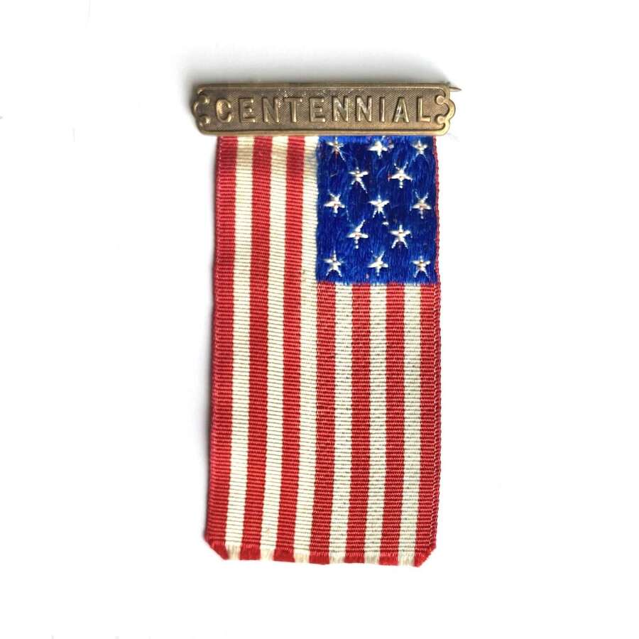 An Extremely Rare 1876 United States of America &ldquo;Centennial&rdquo; Commemorative Badge & Ribbon