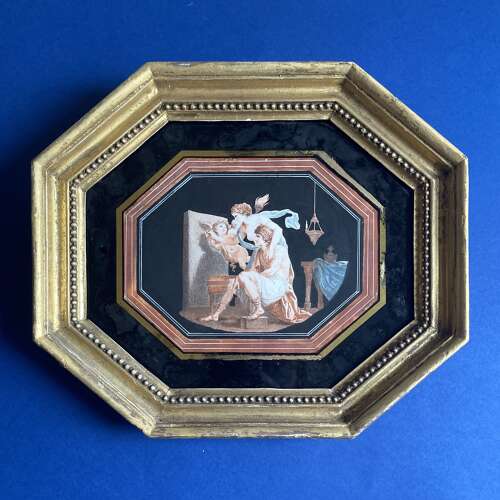 “The Origin of Painting” Francesco Bartolozzi (1728-1815) Neoclassical Stipple Engraving