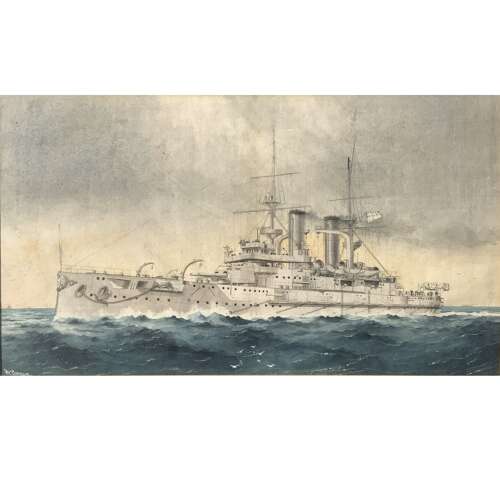 William Mackenzie Thomson (1840–1905) “H.M.S. Triumph”, Circa 1904