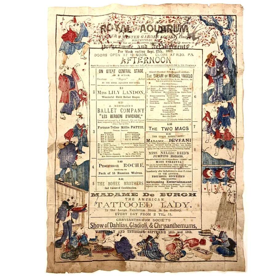 Royal Aquarium Westminster Playbill Poster - Bram Stoker&rsquo;s Dracula & Tattoo Interest