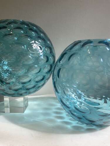 A Stunning Pair Large Size Mid-Century Modern Borske Sklo