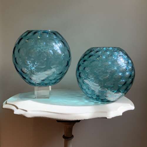 A Stunning Pair Large Size Mid-Century Modern Borske Sklo