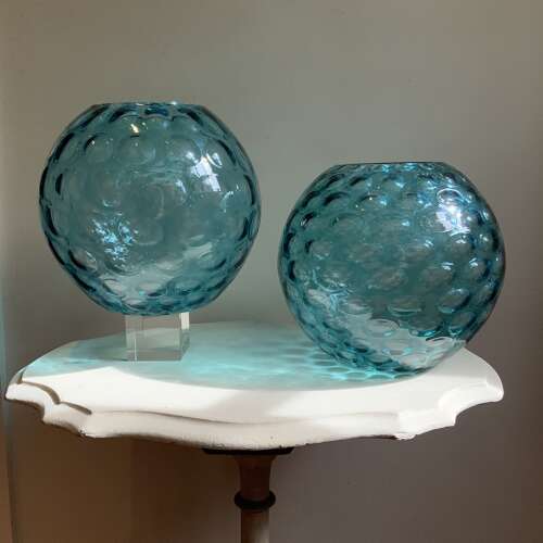 A Stunning Pair Large Size Mid-Century Modern Borske Sklo