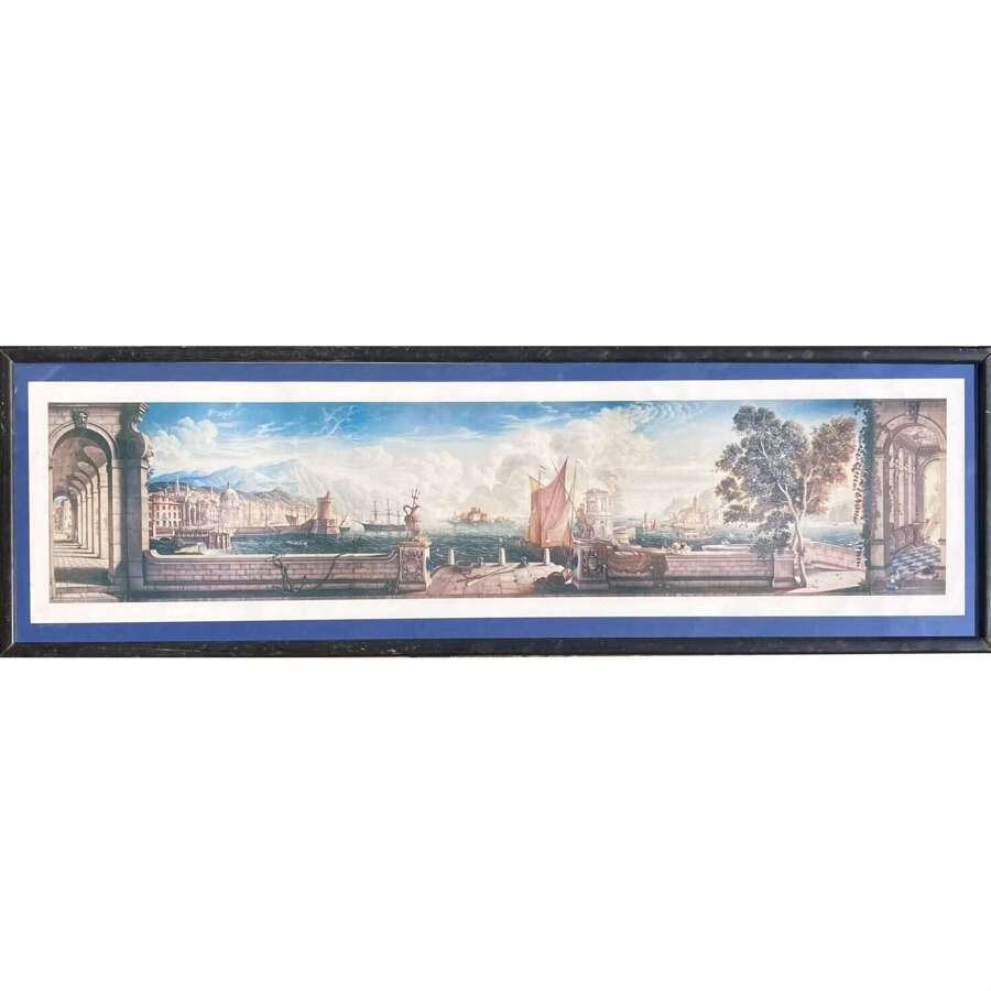 A Vintage Framed Panoramic Print of the "Plas Newydd" Mural After Rex Whistler&nbsp;(1905&ndash;1944)