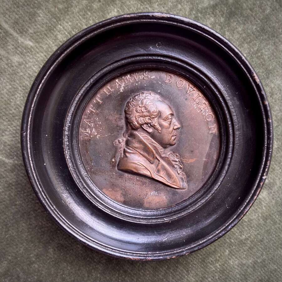 Framed Medallic Clich&eacute; Plaque Commemorating the Manufacturer Matthew Boulton (1728&ndash;1809)