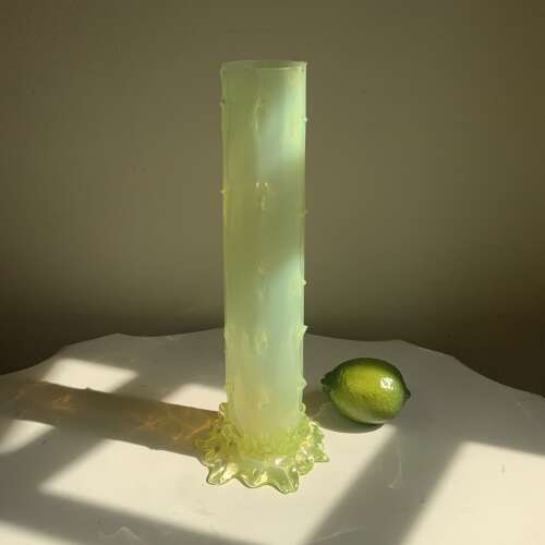 John Walsh Walsh Ltd Art Nouveau style Uranium Glass “Thorn” vase