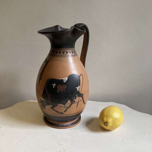 A Grand Tour Greek Figure Olpe Depicting Heracles Taming the Cretan Bull