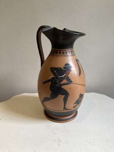 A Grand Tour Greek Figure Olpe Depicting Heracles Taming the Cretan Bull