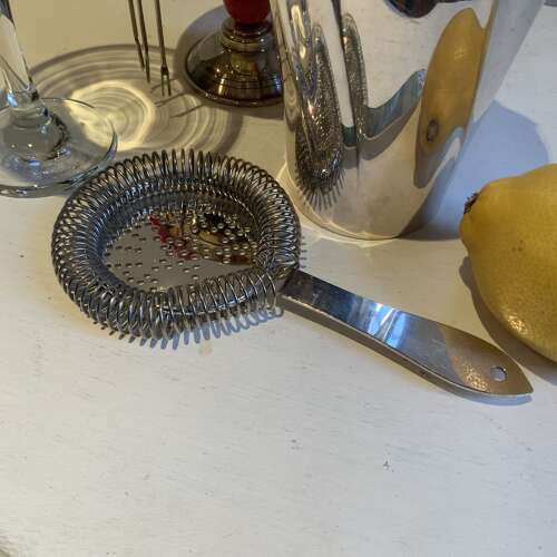 A Genuine Art Deco Silver Plated “Hawthorne” Barman’s Mixologist’s Cocktail Strainer