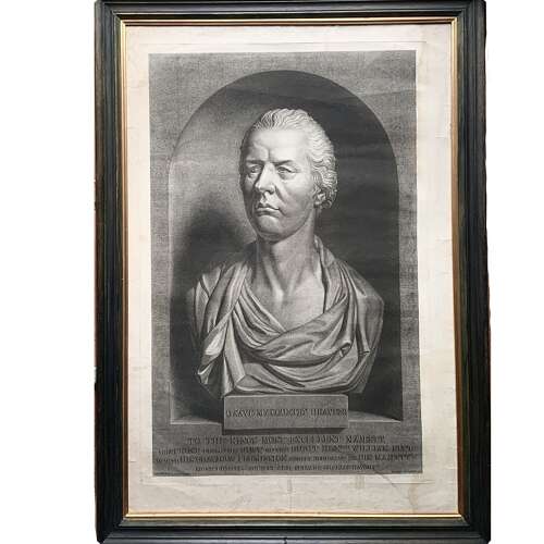 William Pitt (1759-1806) Large Format Stipple Engraving of Joseph Nollekens’ Portrait Bust
