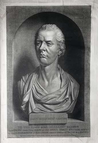 William Pitt (1759-1806) Large Format Stipple Engraving of Joseph Nollekens’ Portrait Bust