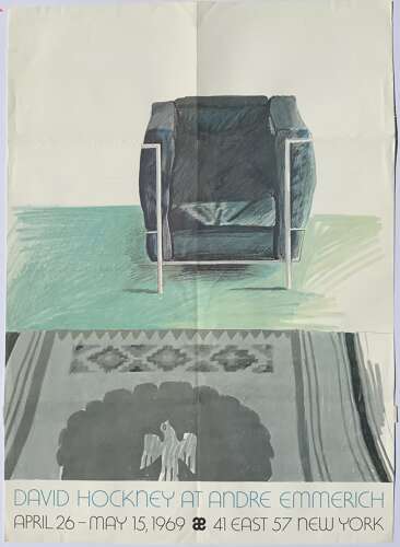 David Hockney (1937-2026) Original 1969 New York Exhibition Poster Owned By Vincent Price