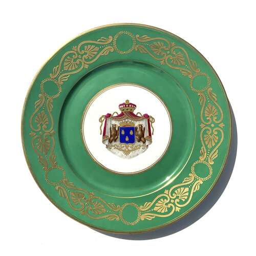 A “Bourdois & Bloch” Armorial Plate Bearing the Imperial Arms of Emperor Napoleon