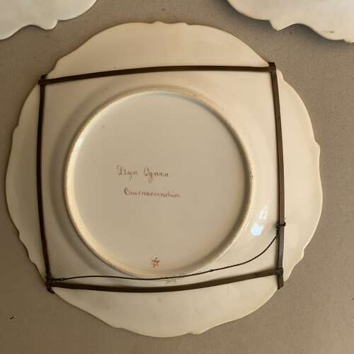 An Set of Three C19th Porcelain Dessert Service Pieces Hand-Painted With Landscapes