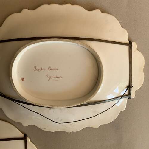 An Set of Three C19th Porcelain Dessert Service Pieces Hand-Painted With Landscapes
