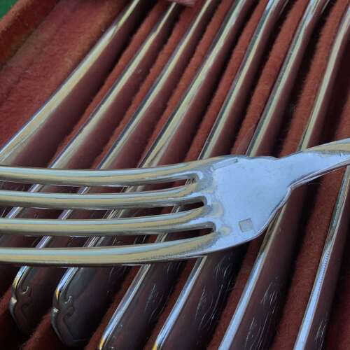 A Christofle Belle Époque Era ‘Contours Japonais’ Pattern Silverware Cutlery Canteen